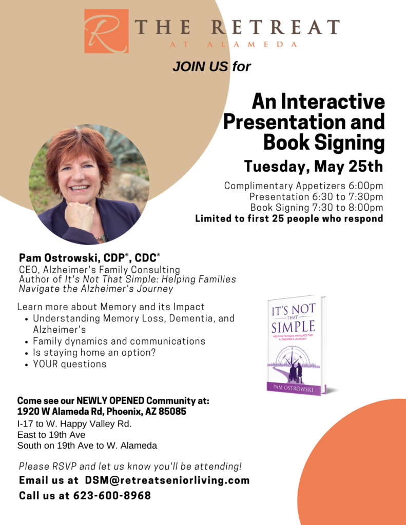 A poster with an image of a woman and the words " join us for an interactive presentation and book signing ".