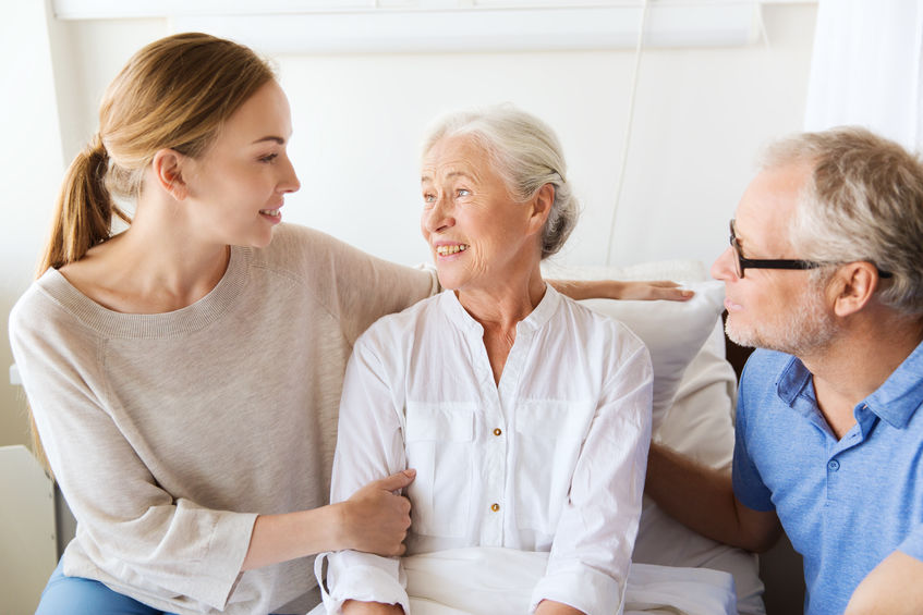 dementia caregiver comforting mom